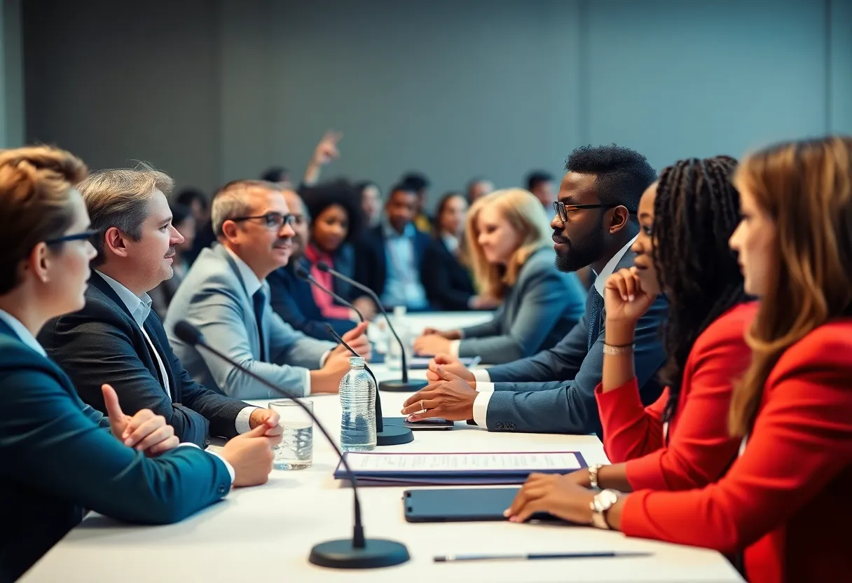 Panel discussion with California gubernatorial candidates at a business event
