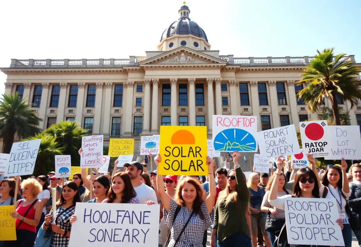 Activists advocating for rooftop solar energy in California