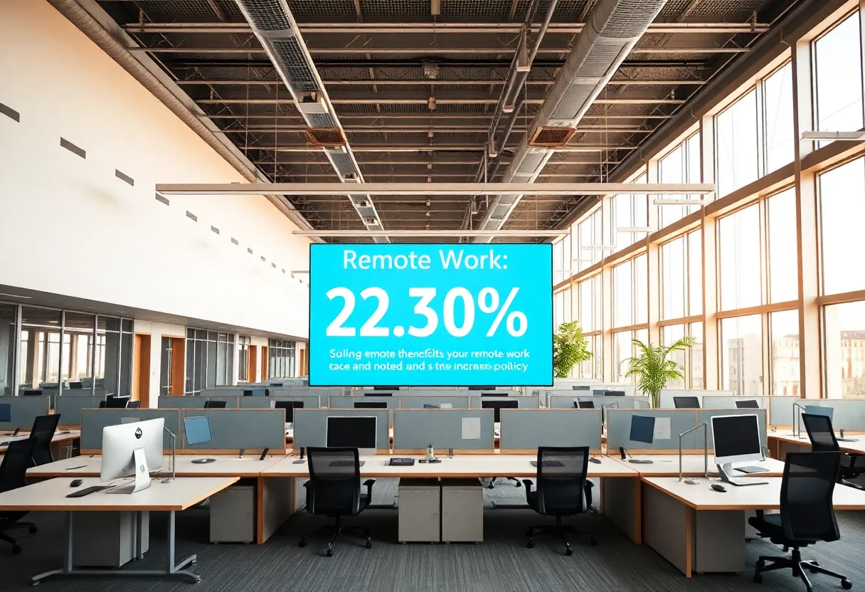 Empty office space in California highlighting remote work potential