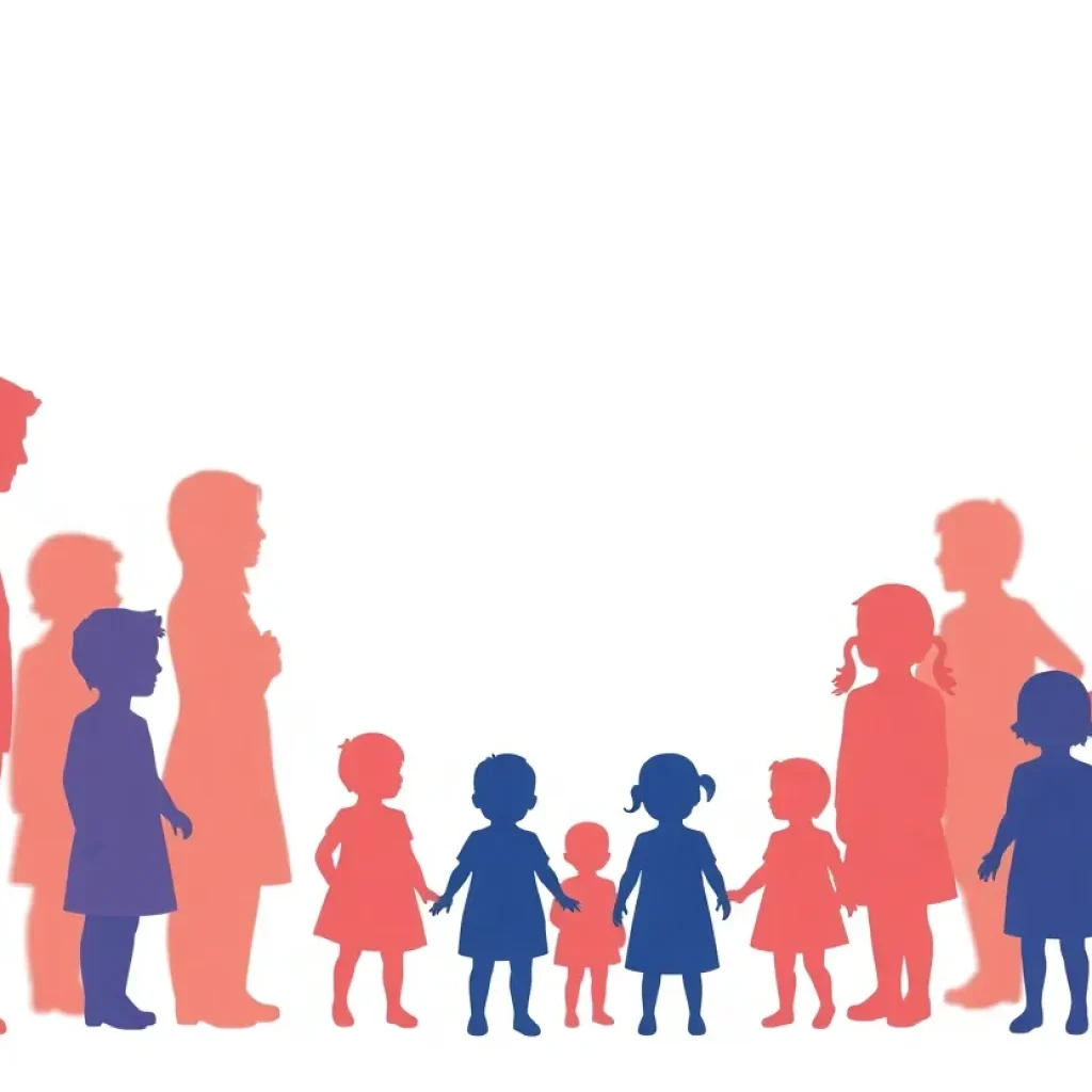 Illustration of adults ensuring safety for children
