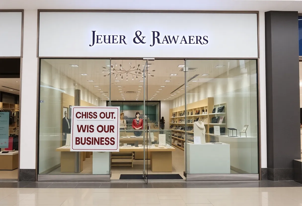 A Claire's jewelry store with a closing sale sign