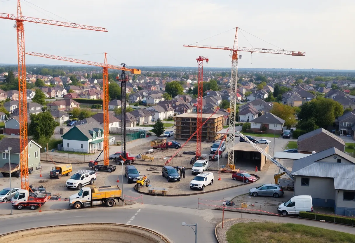 Construction site illustrating development impact fees