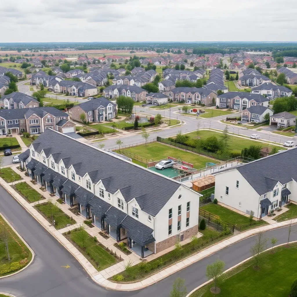 Aerial view of the approved housing development at former TBN headquarters
