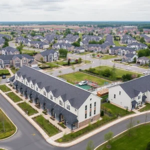 Aerial view of the approved housing development at former TBN headquarters