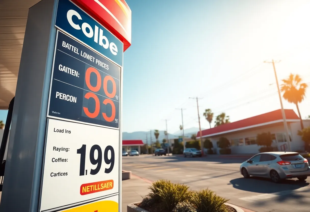 Gas station with updated prices in Los Angeles County