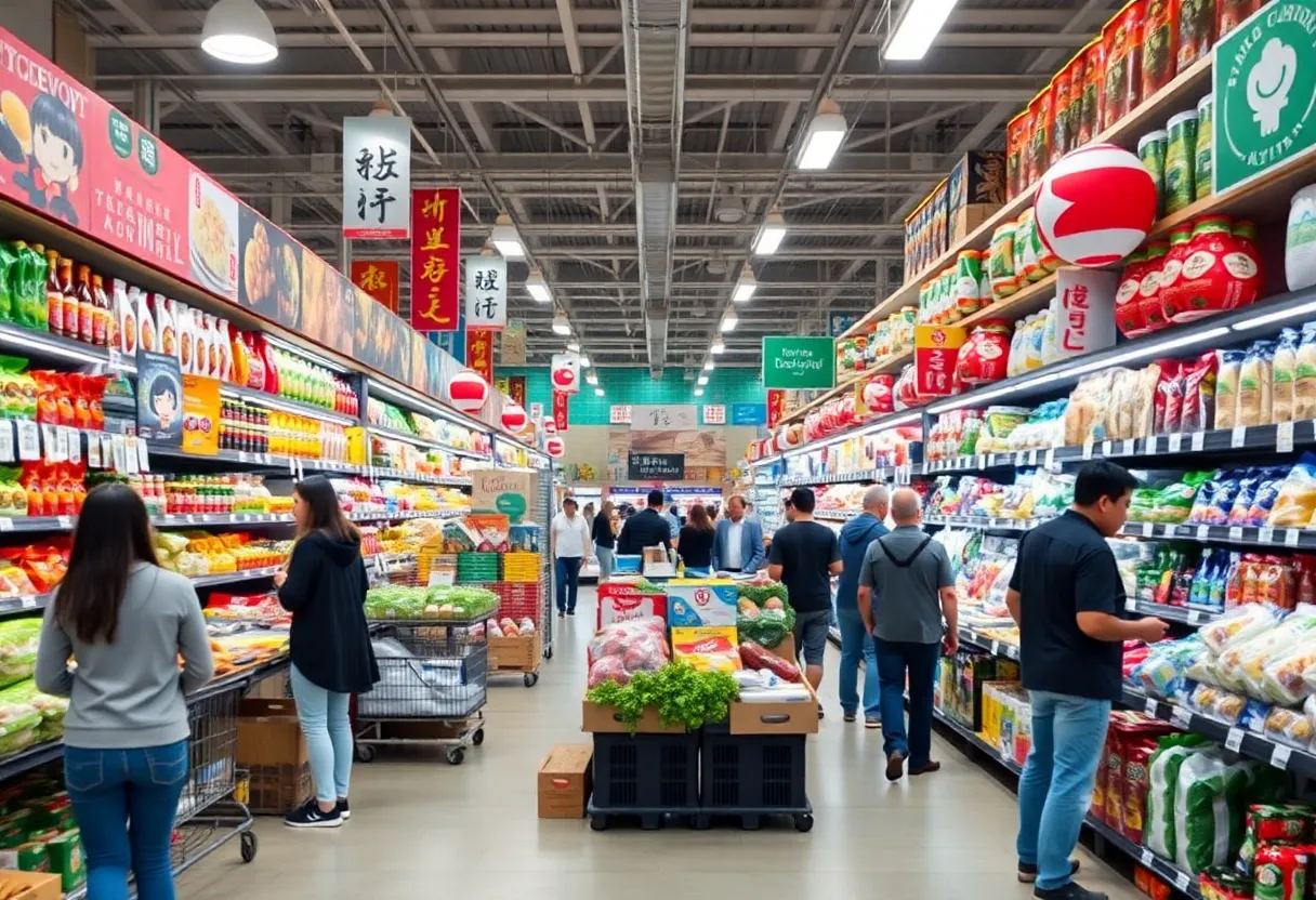 Crowds at H Mart Westminster grand opening