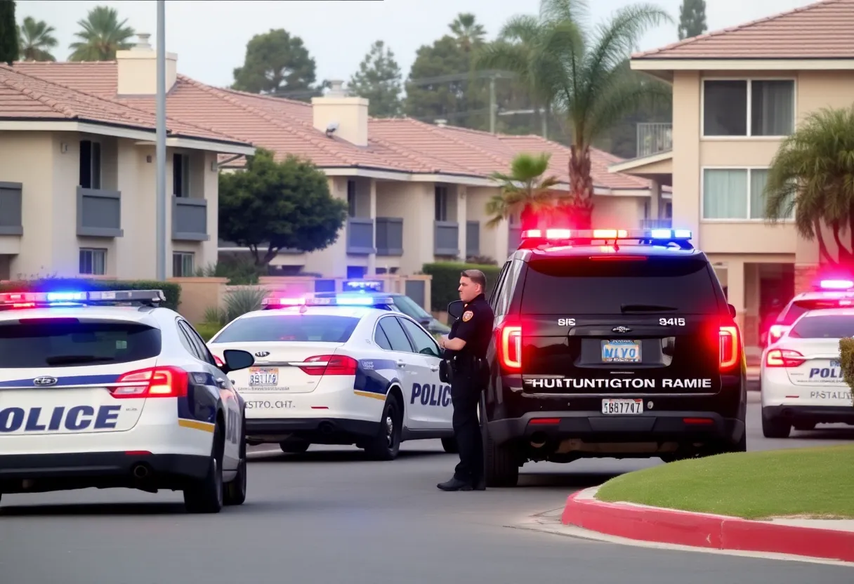 Police responding to a shotgun incident in Huntington Beach