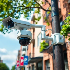 High-tech surveillance camera in Huntington Beach neighborhood