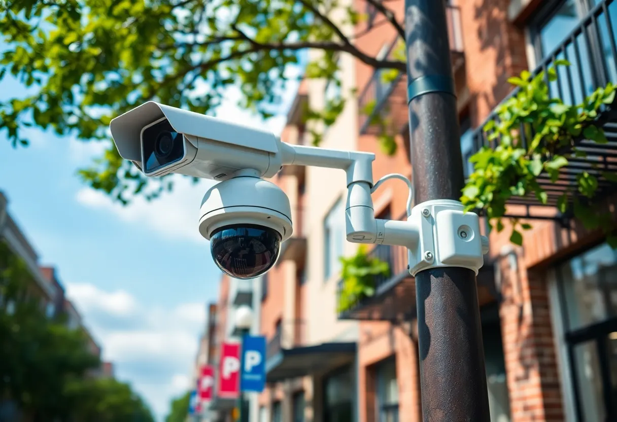 High-tech surveillance camera in Huntington Beach neighborhood