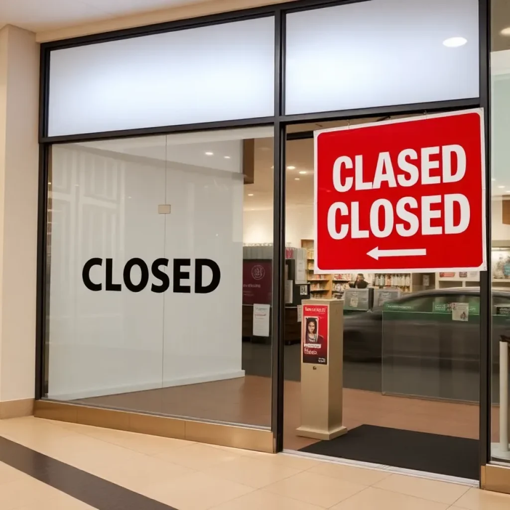 Exterior of a closed JCPenney store at Westminster Mall