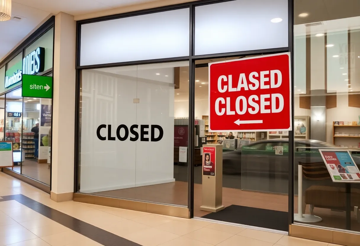 Exterior of a closed JCPenney store at Westminster Mall