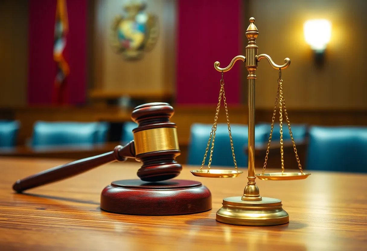 Symbolic representation of justice in a bribery case