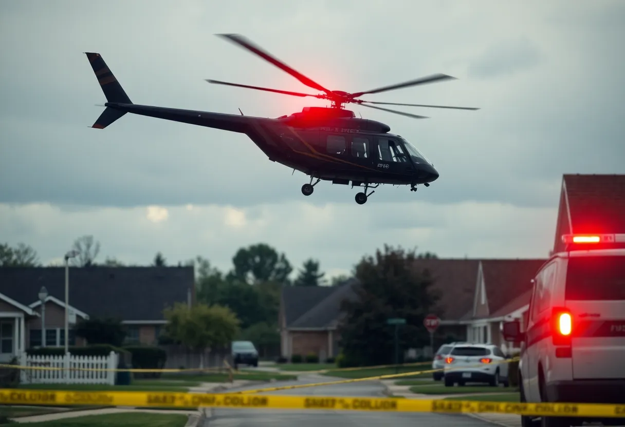 Police helicopter responding to shooting incident