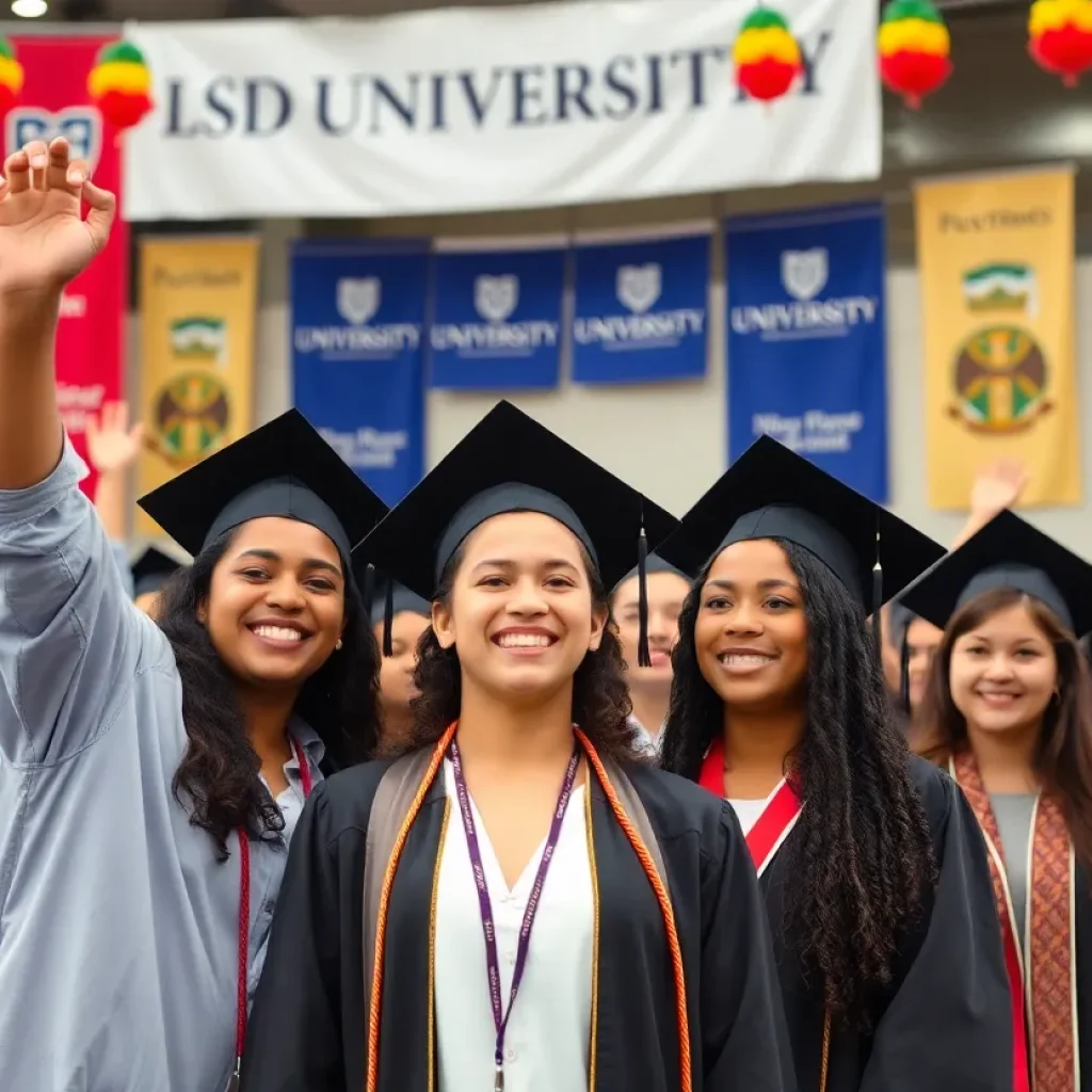 Students celebrating completion of Latino Leadership course at Vanguard University