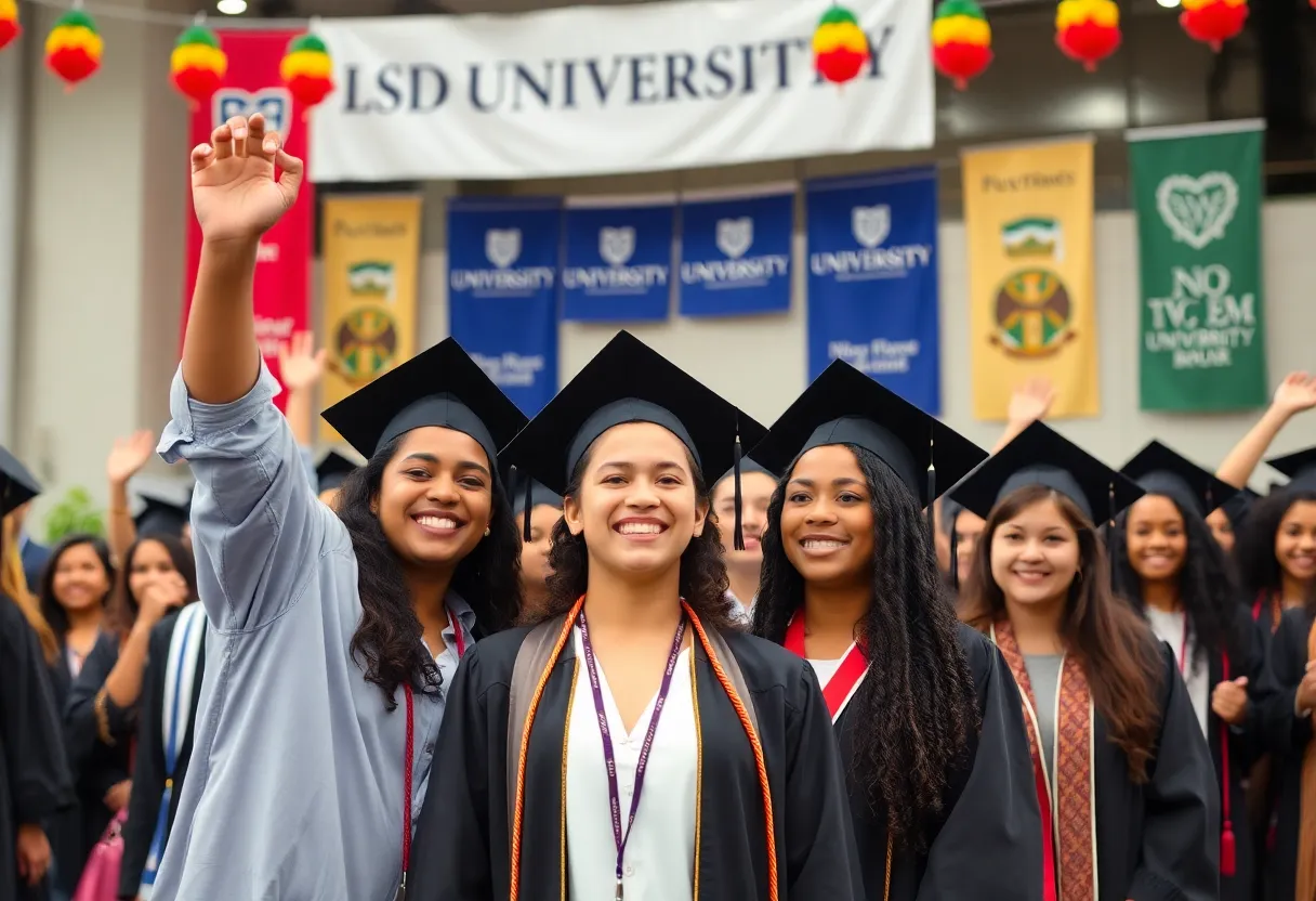 Students celebrating completion of Latino Leadership course at Vanguard University