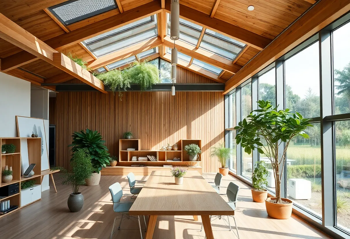 Modern architect's office focusing on sustainability