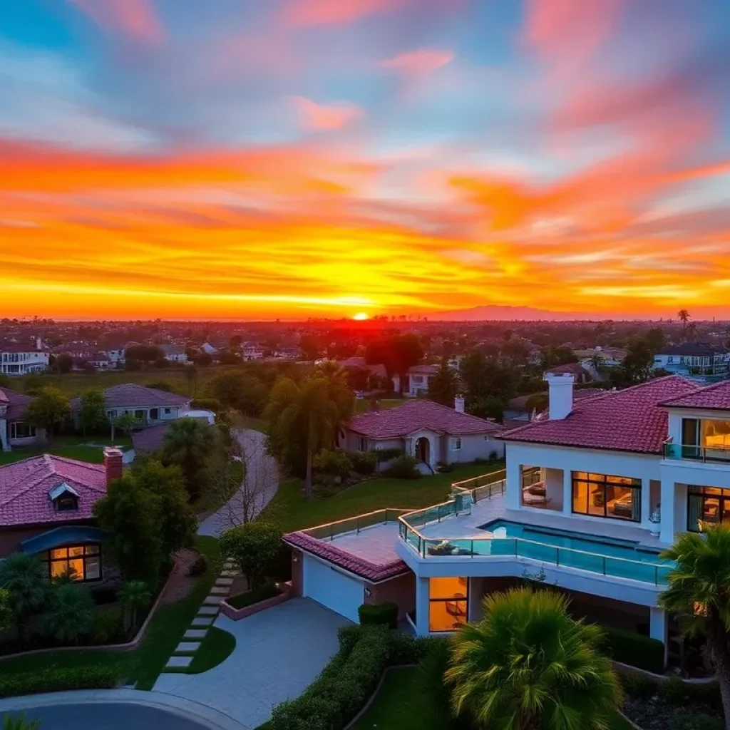 Luxury homes landscape in Los Angeles