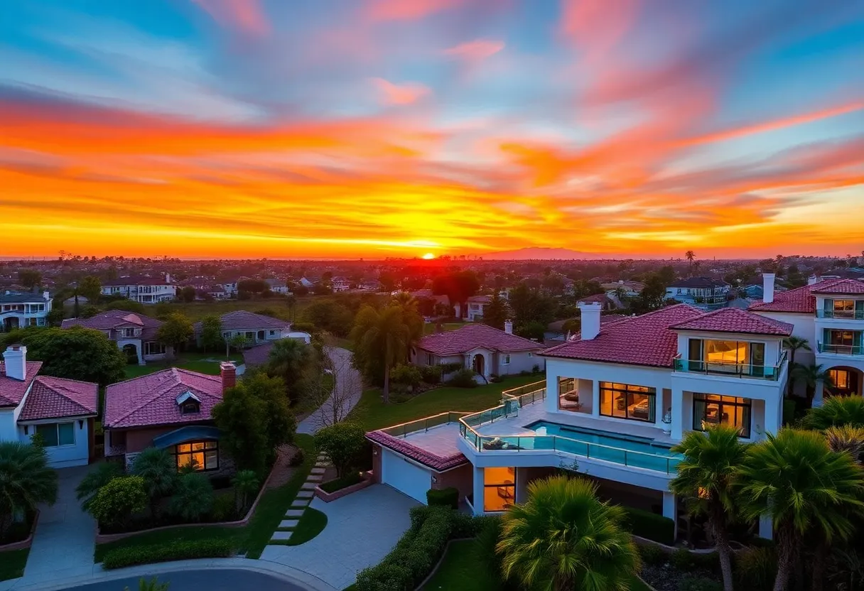 Luxury homes landscape in Los Angeles