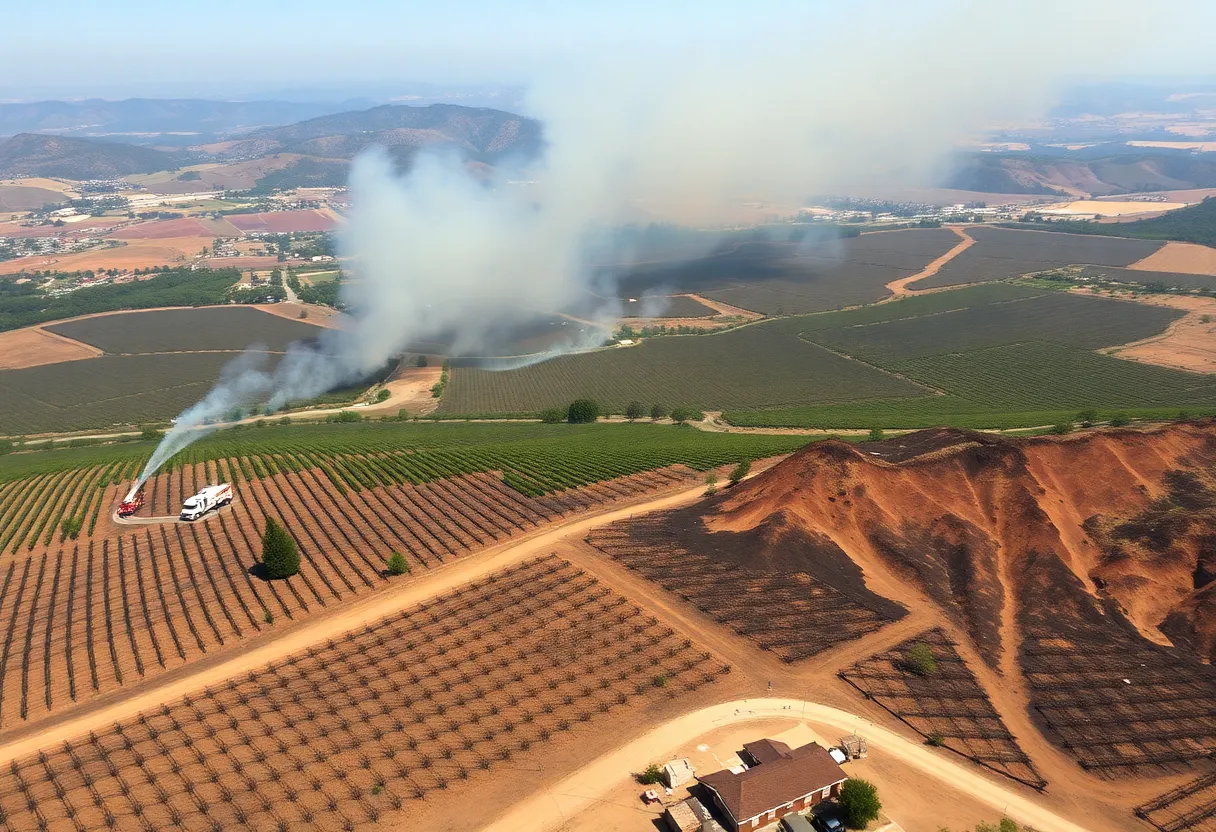 Napa Valley vineyards damaged by the Pickett fire