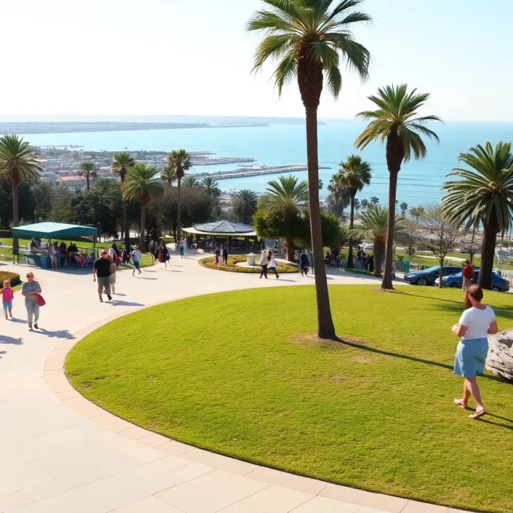 Vibrant community scene in Orange County with families and recreational spaces.