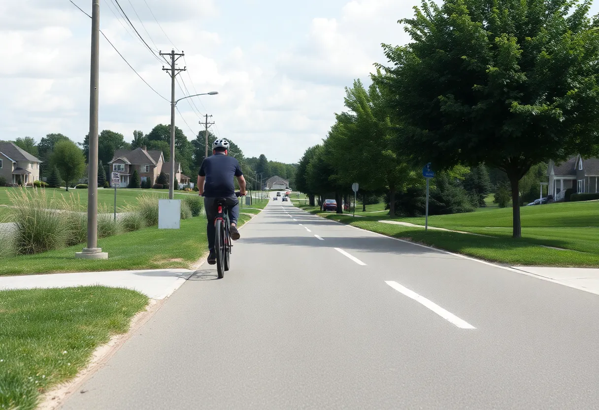 Bicycle lane in Orange County with cyclists enjoying a safer ride