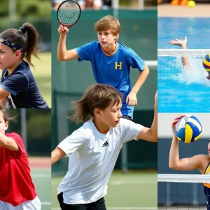 High school athletes competing in various sports in Orange County