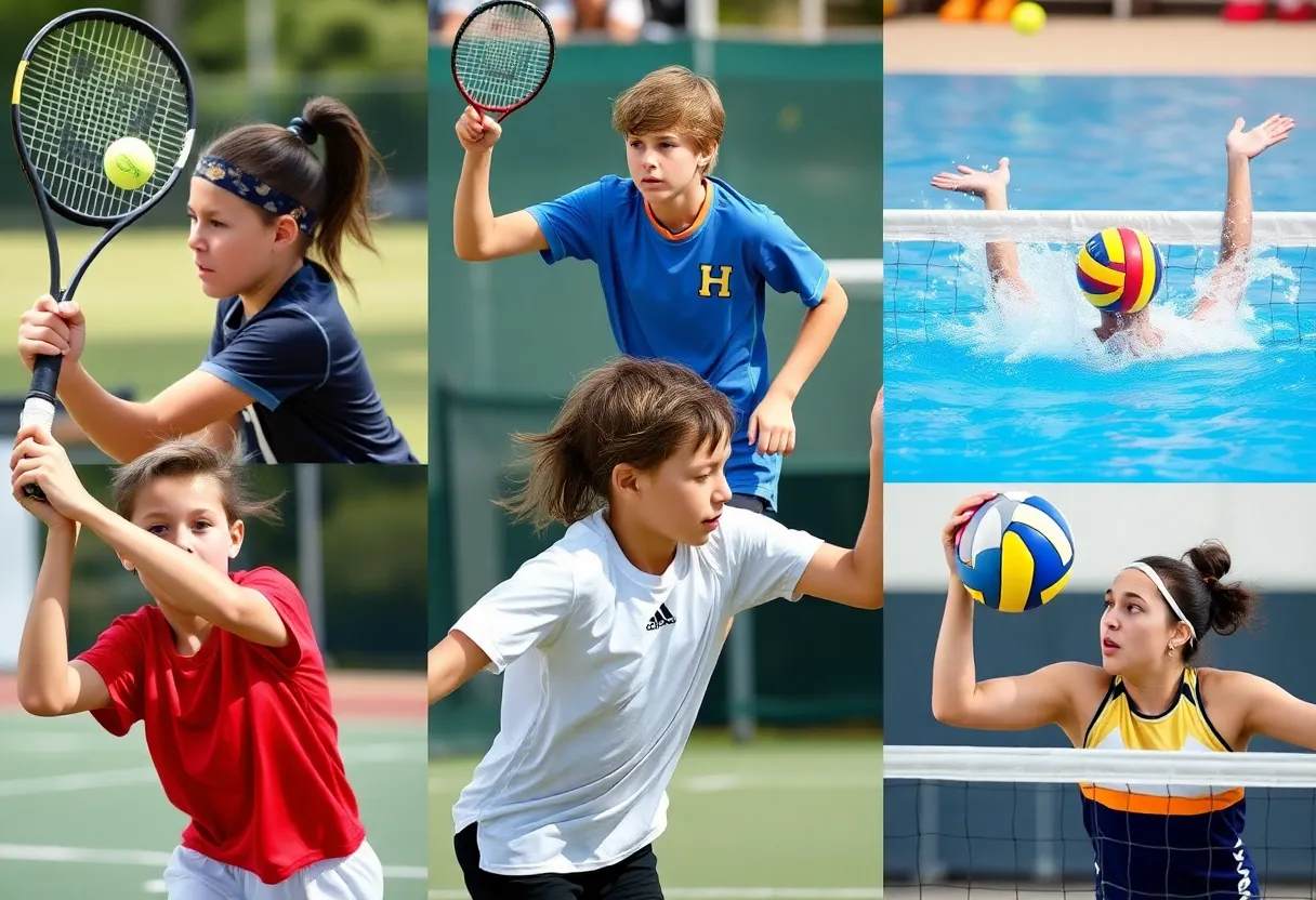 High school athletes competing in various sports in Orange County
