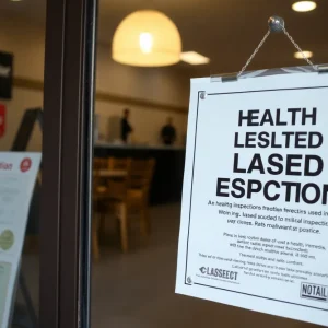 Notice of closure posted on a restaurant door