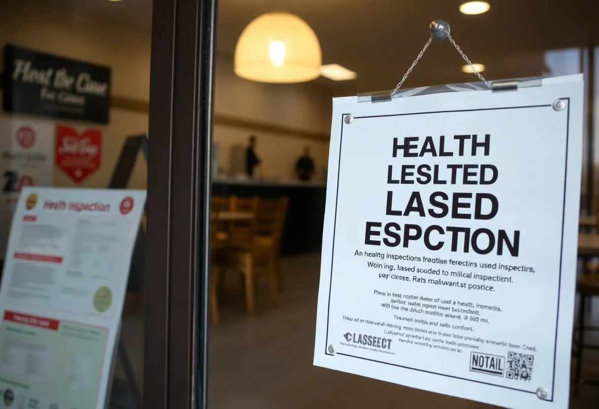 Notice of closure posted on a restaurant door