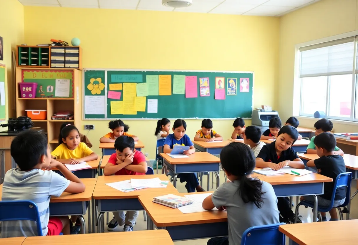Classroom in Santa Ana with students engaged in learning