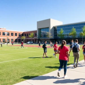 Students participating in sports activities at Vanguard University