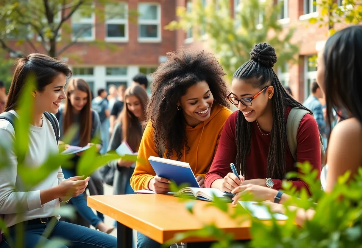 Students at Vanguard University engaging in educational activities on campus.