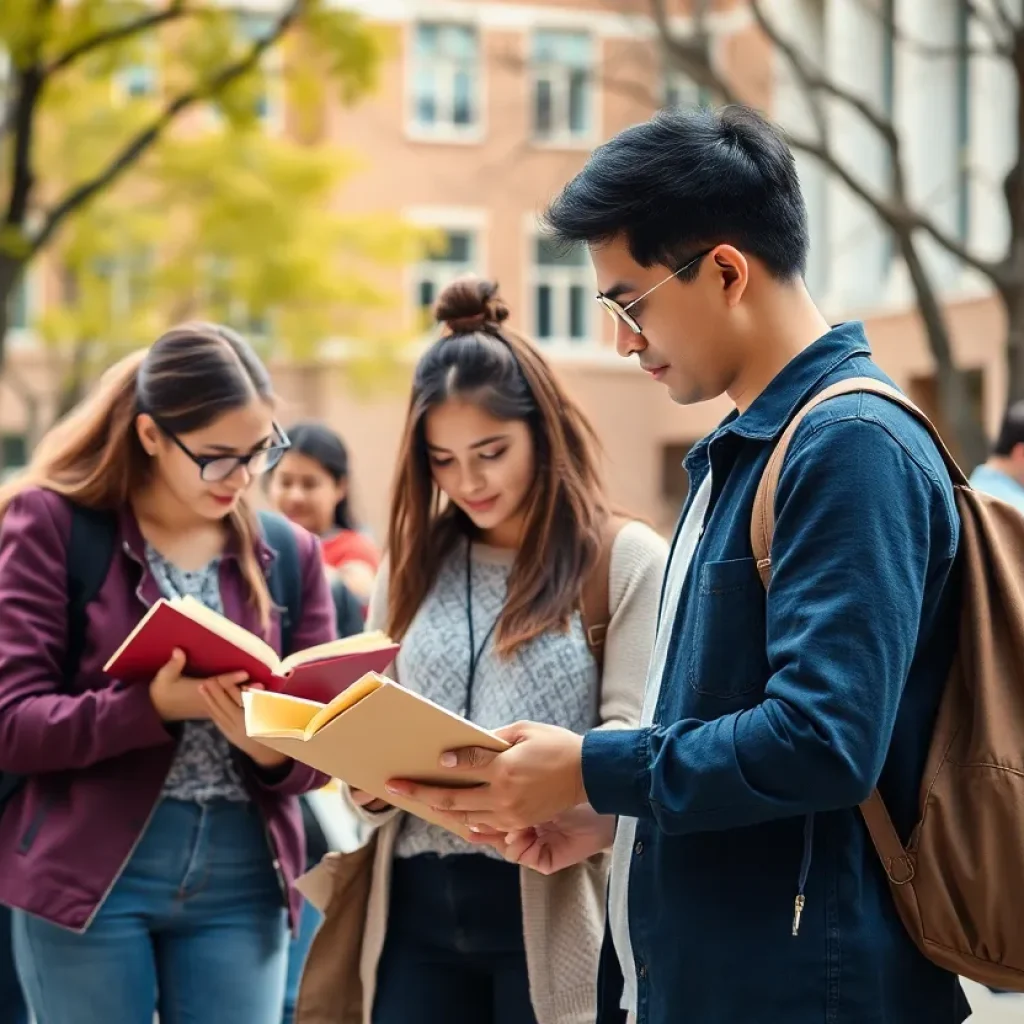 Students at Vanguard University collaborating and studying together