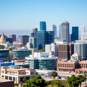 California skyline with diverse job sectors