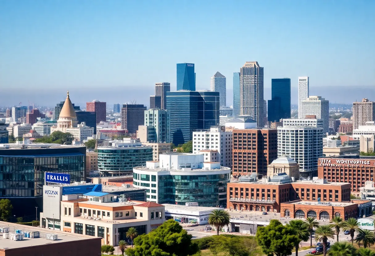 California skyline with diverse job sectors