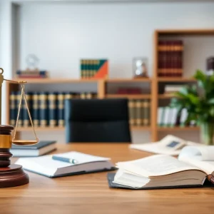 Office environment of the California State Bar showing legal resources.