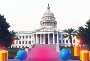 California State Capitol surrounded by gaming symbols