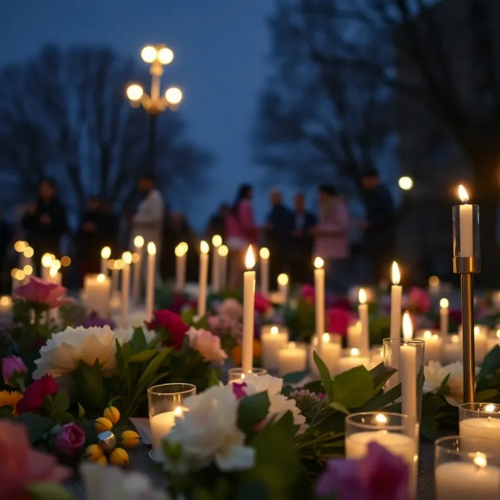 A candlelight vigil commemorating Charlie Kirk