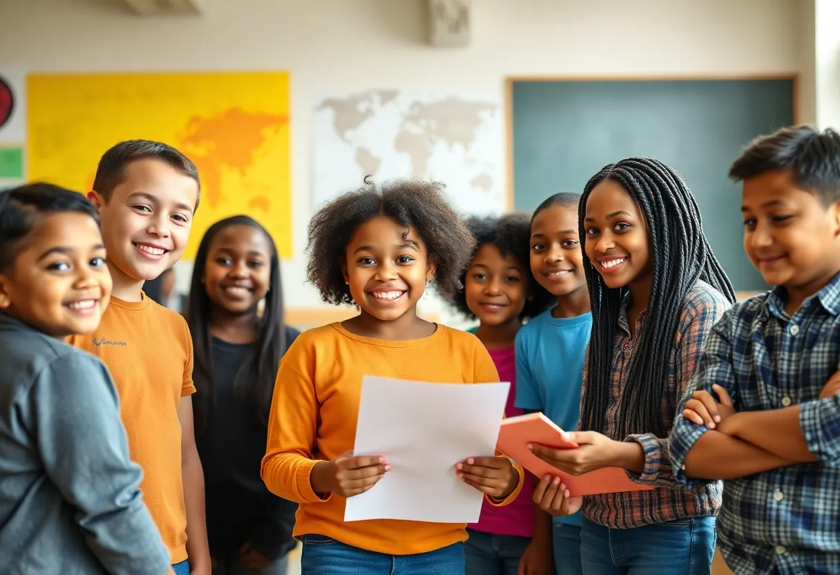 A diverse group of students engaged in learning, representing support for former foster youth.