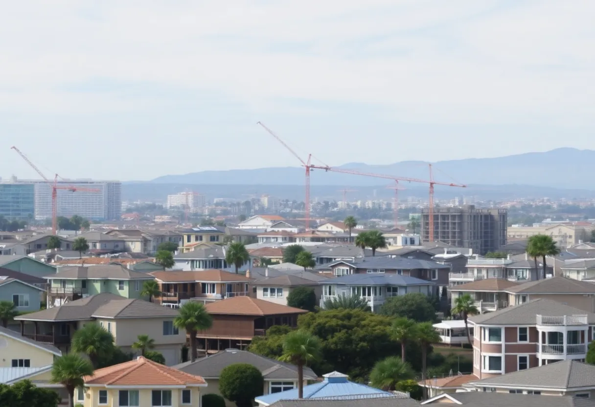 Development construction in Huntington Beach