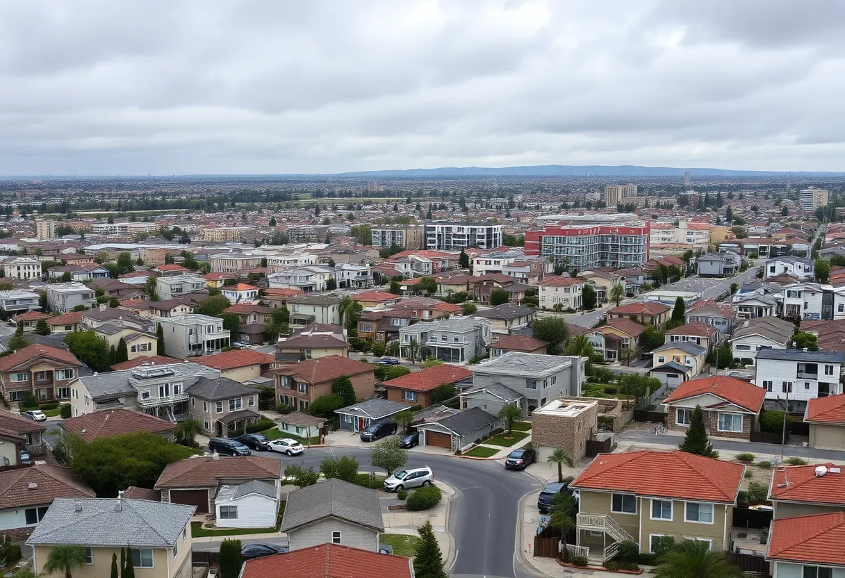 Skyline of Huntington Beach showcasing housing structures amidst community areas.