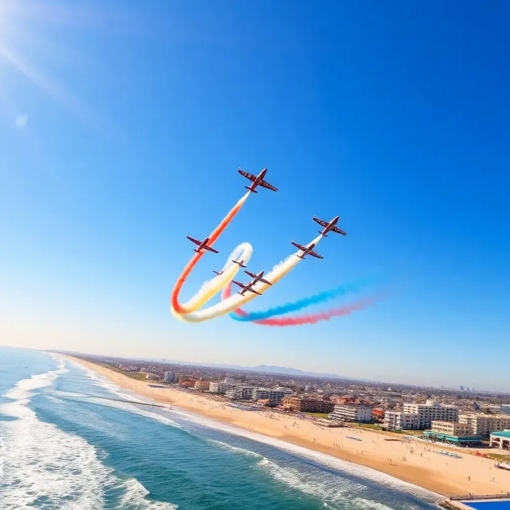Aerial display at the Pacific Airshow in Huntington Beach