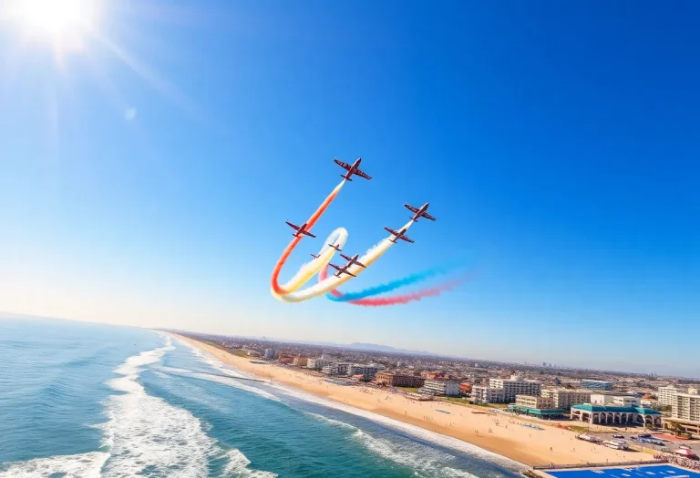Aerial display at the Pacific Airshow in Huntington Beach