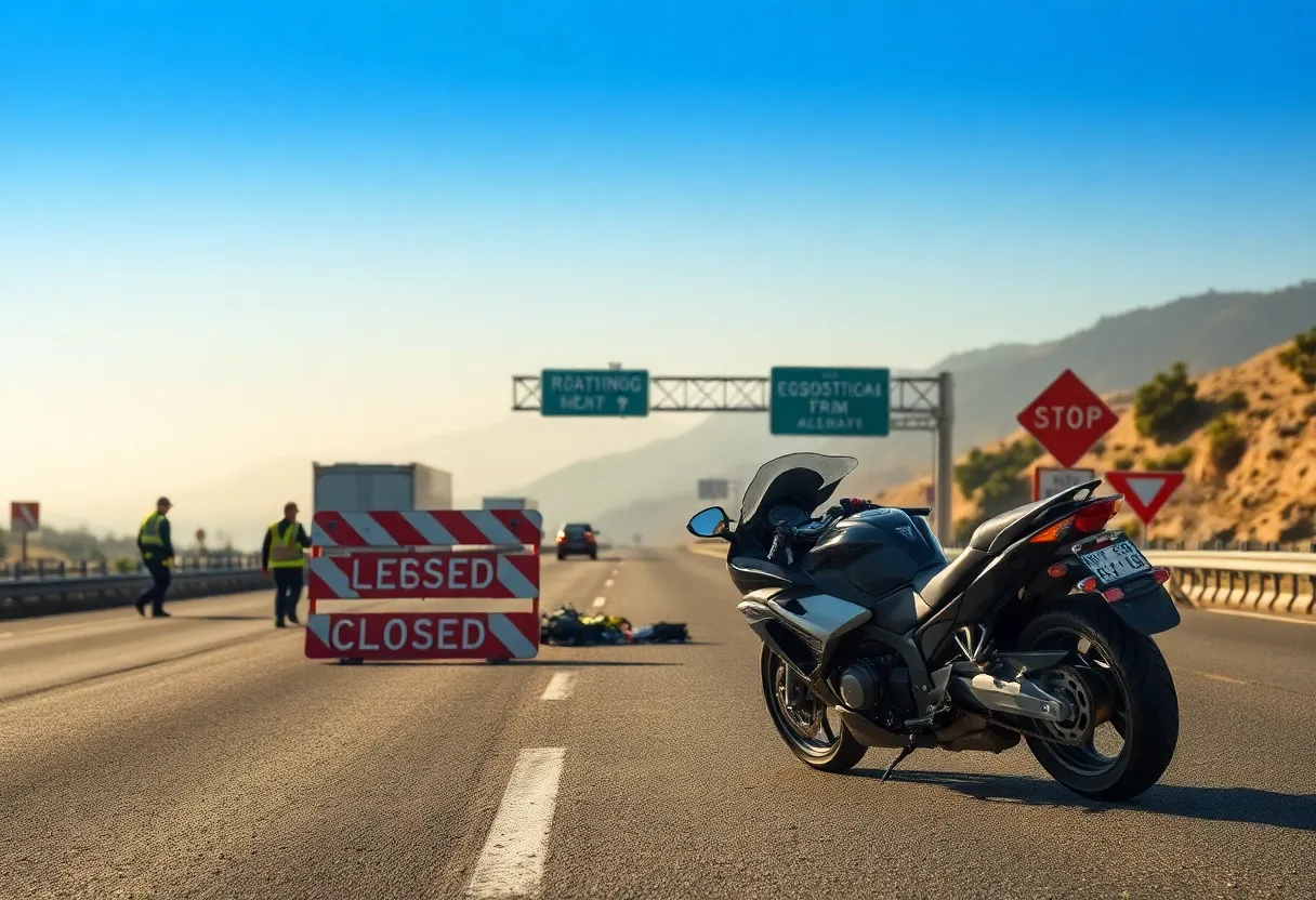 Emergency response at a motorcycle accident scene on Pacific Coast Highway