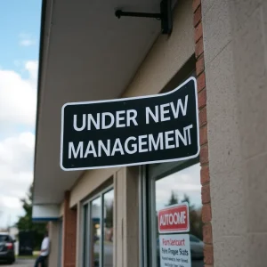 Exterior view of Professional Auto Care in Penfield with a 'Under New Management' sign.