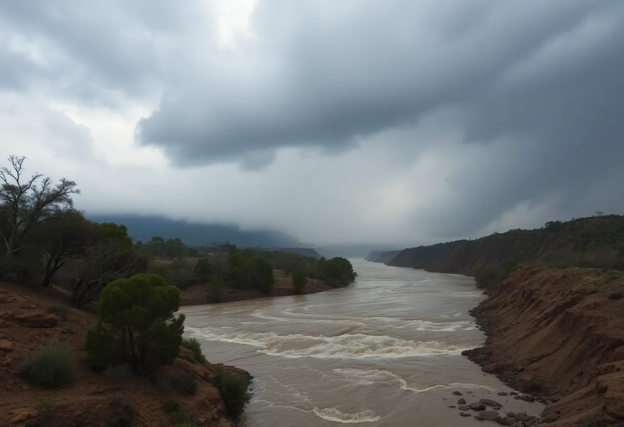 Flooding in Southern California with heavy rain and mudslides