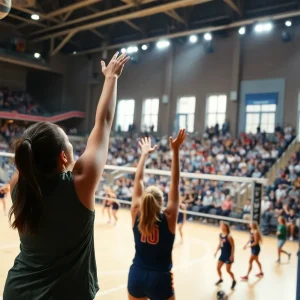 UCLA men's volleyball team in action during a championship match