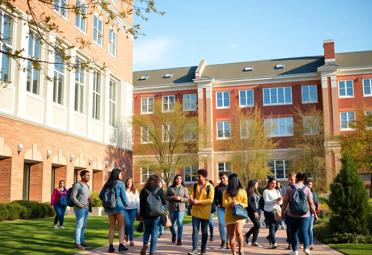 Students at Vanguard University participating in academic activities