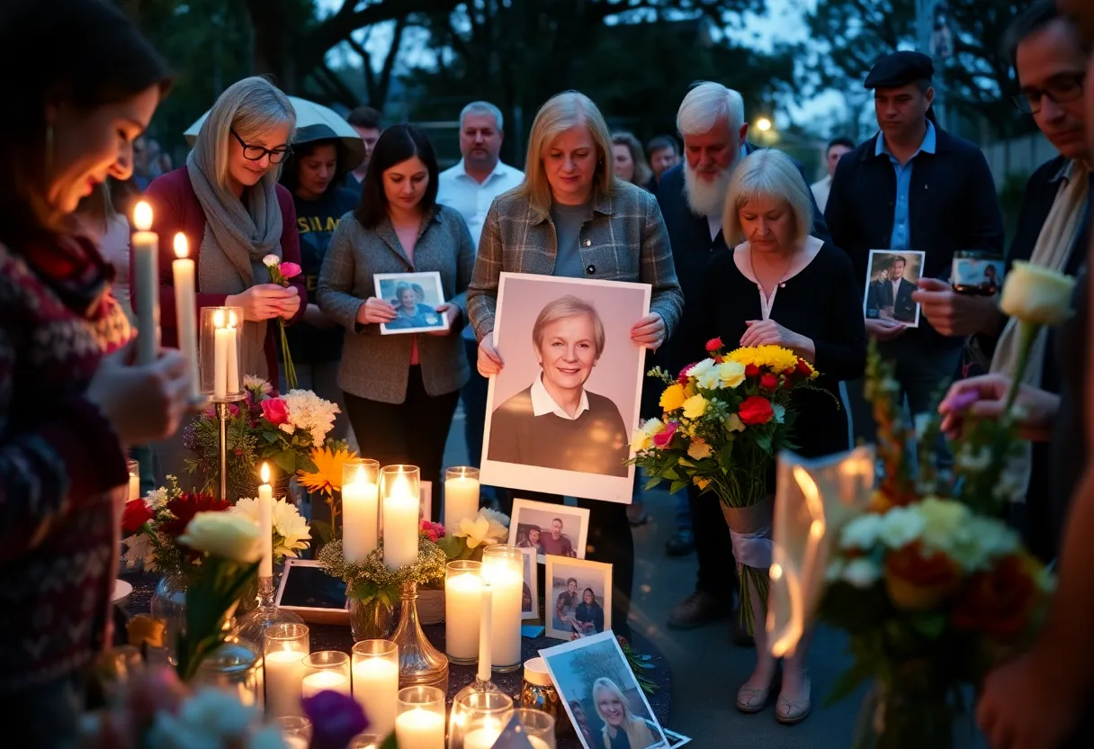 Community members gather to remember a beloved resident.