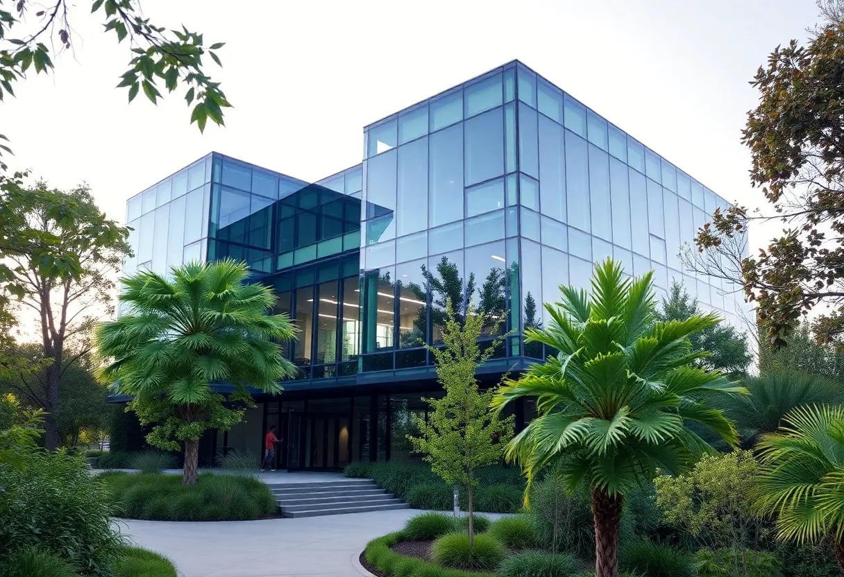 Exterior view of GEICO's new office building in Palo Alto, California